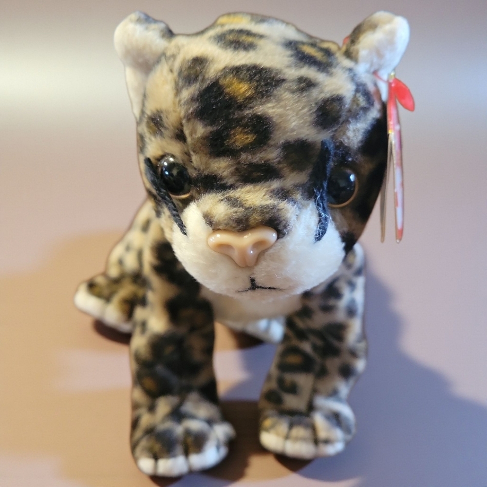 Vtg 2000 TY Beanie Baby SNEAKY Leopard 5.5" Stuffed Animal Toy February Cat